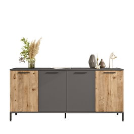 Hanah Home Rl4-Aa Consola Pino Atlántico y Antracita, 160x71.8x40 cm